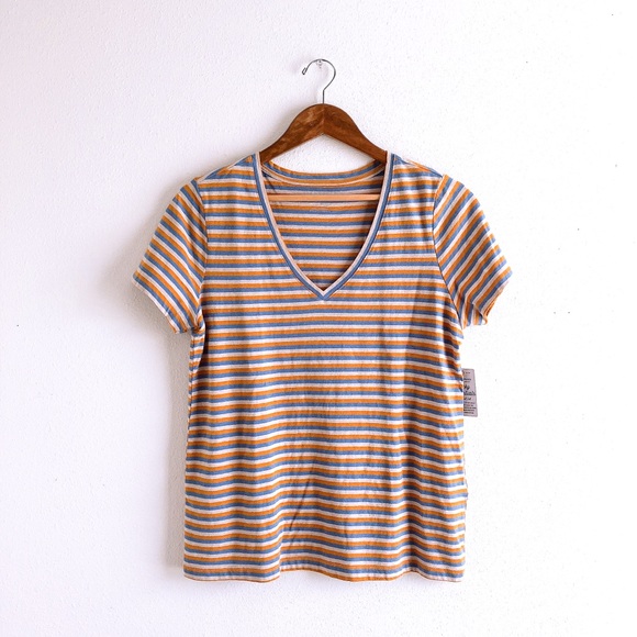 Lucky Brand Stripes V-Neck Tee - Picture 4 of 8